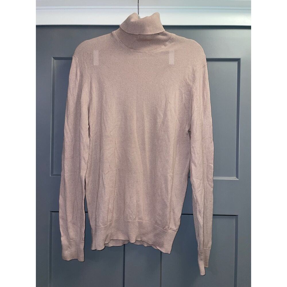 Pringle Men's Crewneck Turtleneck Sweater in Dusty Pink